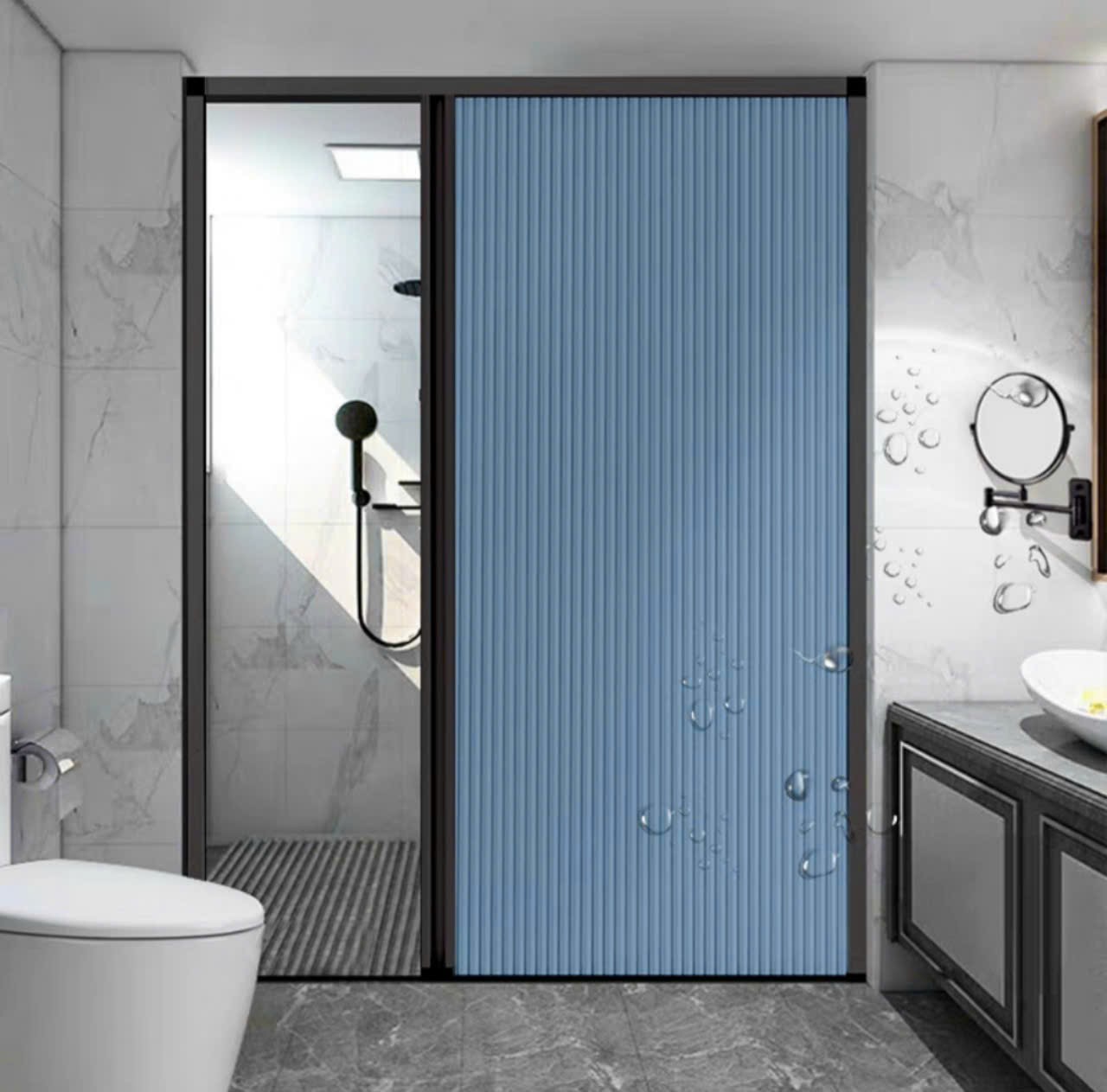 Cửa vách ngăn nhà vệ sinh xếp gọn tại vách ngăn